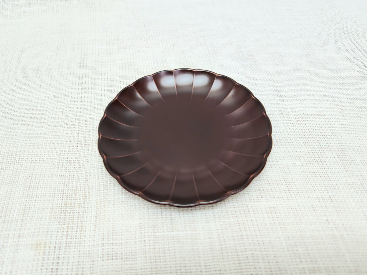 柿色 漆器皿 ☆新品未使用☆ みよし漆器本舗 漆器 銘々皿 4.2寸 12.5cm 総溜 明月 セット 5枚