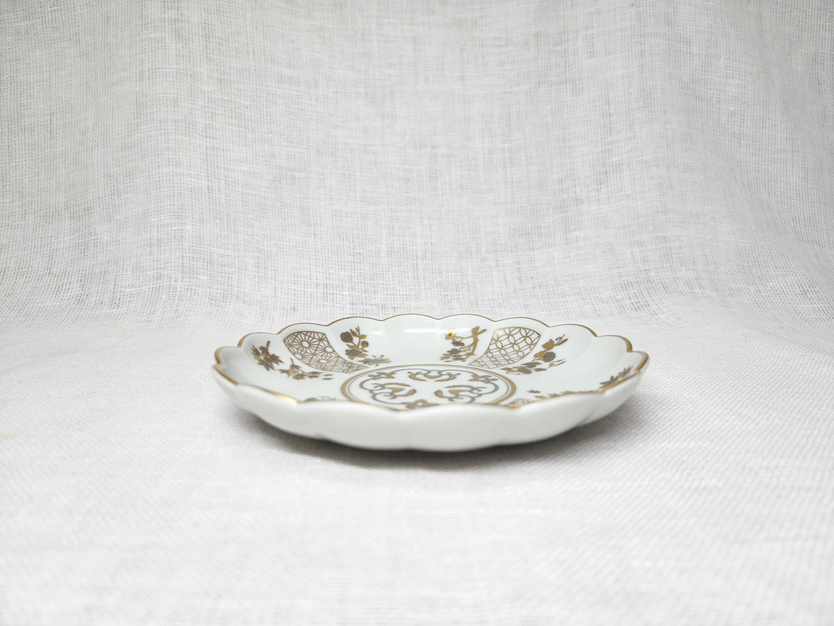 Hitoshi SAI(彩)5号取皿(白)金 – 大阪漆器オンラインストア