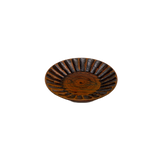4.5寸菊ノミ彫銘々皿　栃塗り