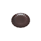 10.5cm菊小皿 溜(艶消)