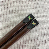 Wajima lacquered chopsticks for 2 people, brocade butterfly, in cosmetic box [03200019]