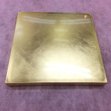 6.5 inch square, three-tiered box, total gold leaf, inner red gold [00800909]