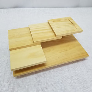 [Limited quantity] Wooden 4-tiered container, square [10209577]