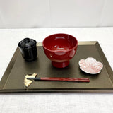 Kodai Okonomiyaki bowl, vermillion paint [00208238]